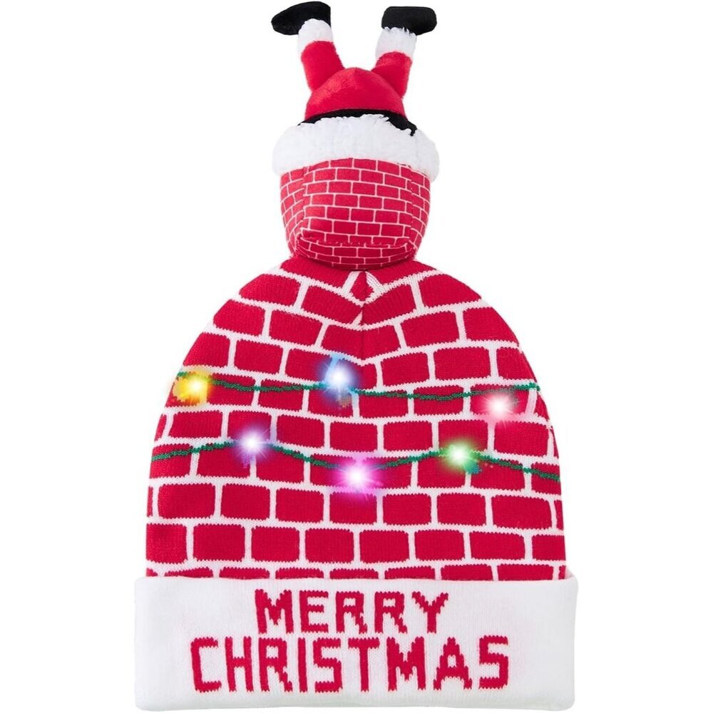 Unisex Led Light-Up Christmas Knit Hat Party Novelty Beanie Cap